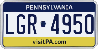PA license plate LGR4950