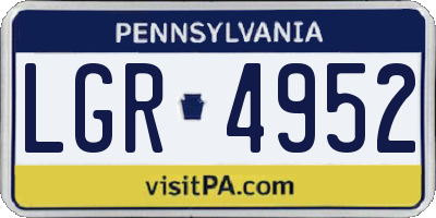 PA license plate LGR4952