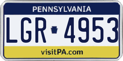 PA license plate LGR4953