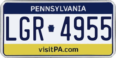 PA license plate LGR4955
