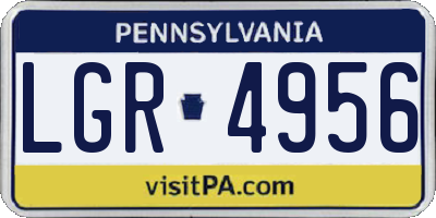 PA license plate LGR4956
