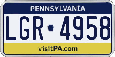 PA license plate LGR4958