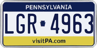 PA license plate LGR4963