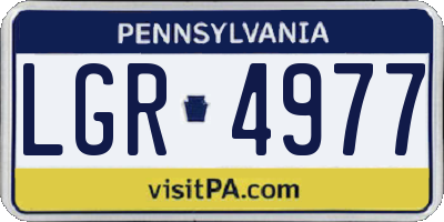 PA license plate LGR4977