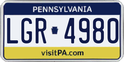 PA license plate LGR4980