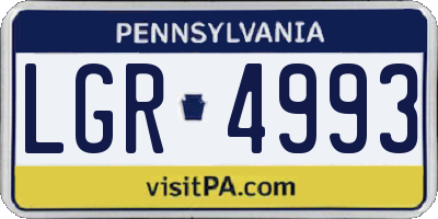PA license plate LGR4993