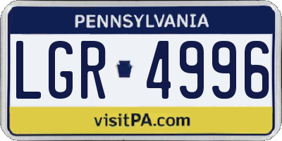 PA license plate LGR4996