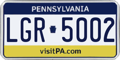 PA license plate LGR5002