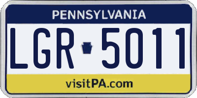 PA license plate LGR5011