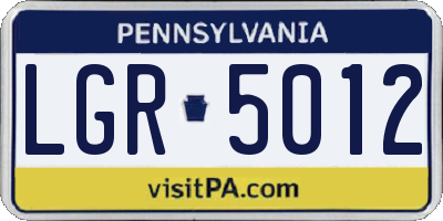 PA license plate LGR5012