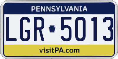 PA license plate LGR5013