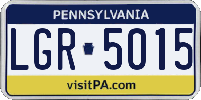 PA license plate LGR5015