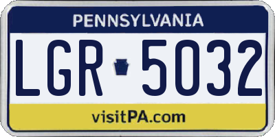 PA license plate LGR5032