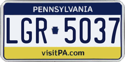 PA license plate LGR5037