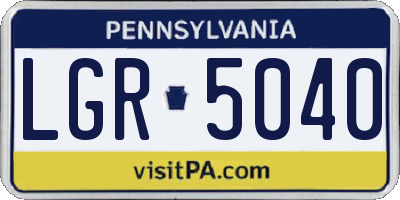 PA license plate LGR5040