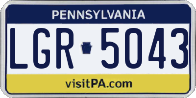 PA license plate LGR5043