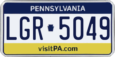 PA license plate LGR5049