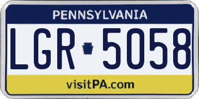 PA license plate LGR5058