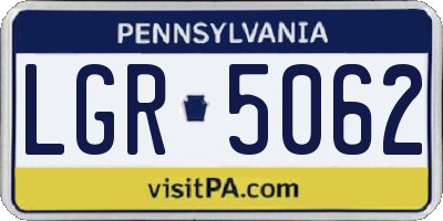 PA license plate LGR5062
