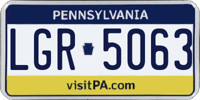 PA license plate LGR5063
