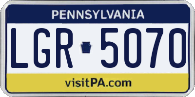 PA license plate LGR5070
