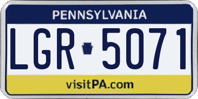 PA license plate LGR5071