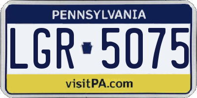 PA license plate LGR5075