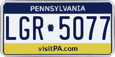 PA license plate LGR5077
