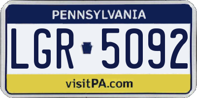PA license plate LGR5092