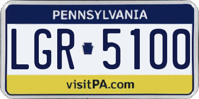 PA license plate LGR5100
