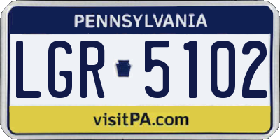 PA license plate LGR5102