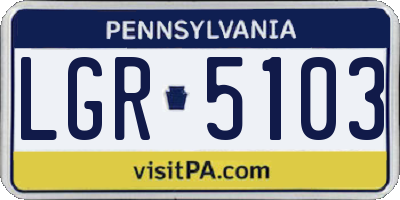 PA license plate LGR5103