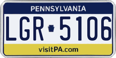 PA license plate LGR5106