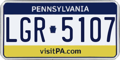 PA license plate LGR5107