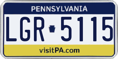 PA license plate LGR5115