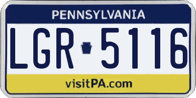 PA license plate LGR5116