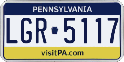 PA license plate LGR5117