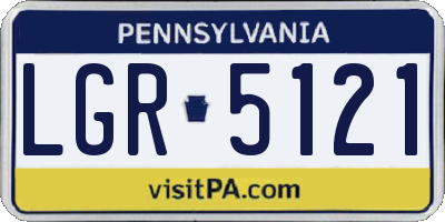 PA license plate LGR5121