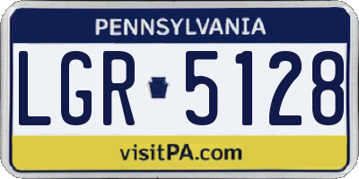 PA license plate LGR5128