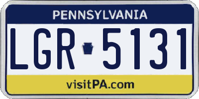 PA license plate LGR5131