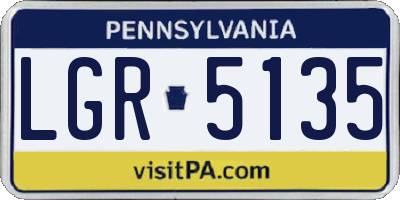 PA license plate LGR5135