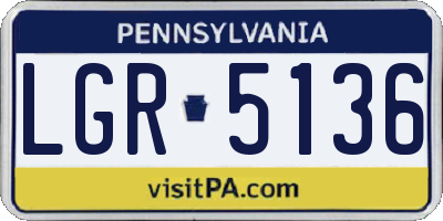 PA license plate LGR5136
