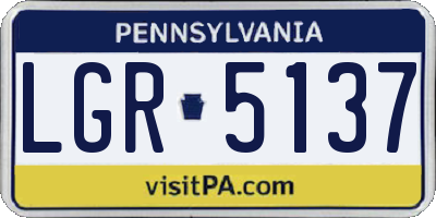 PA license plate LGR5137