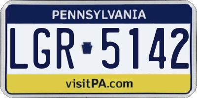 PA license plate LGR5142