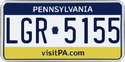 PA license plate LGR5155