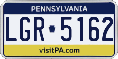 PA license plate LGR5162
