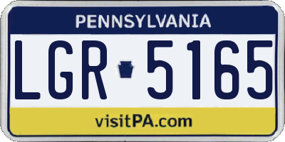 PA license plate LGR5165