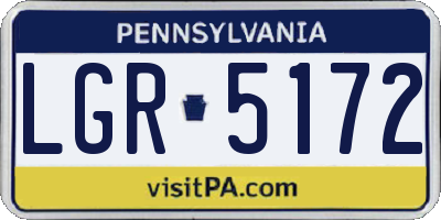 PA license plate LGR5172