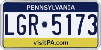 PA license plate LGR5173