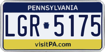 PA license plate LGR5175